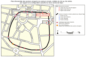 Plan du castrum romain de Dijon